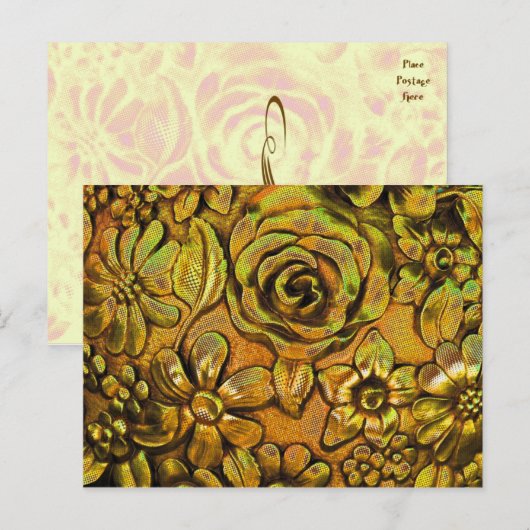 金属フローラ№ 2ポストカードテンプレート ポストカード (正面/裏面)