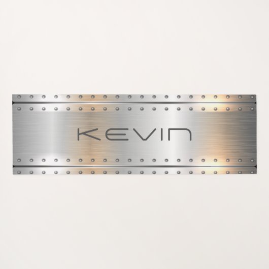 金属ブラシ仕上げアルミニウム幾何学的デザイン ヨガマット (裏面(横))