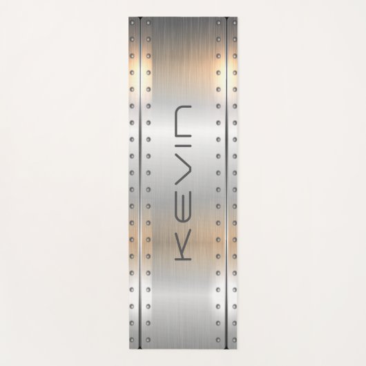 金属ブラシ仕上げアルミニウム幾何学的デザイン ヨガマット (正面)