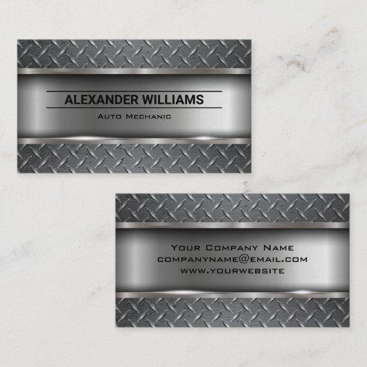 金属ブラシ仕上げ工業用ダイヤモンドメッキ鋼 名刺 (正面/裏面)