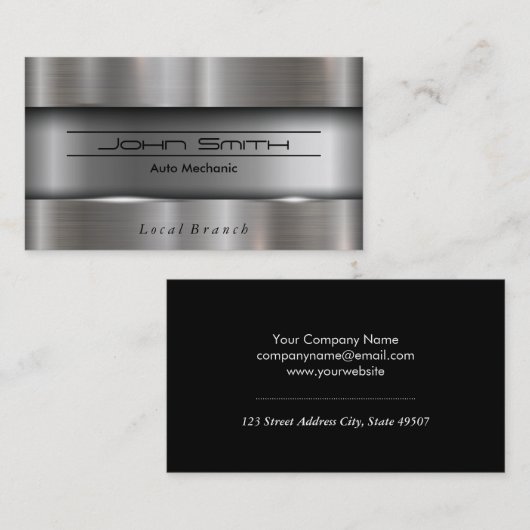 金属ブラシ仕上げ工業 名刺 (正面/裏面)