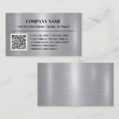 金属ブラシ仕上げ鋼製アルミニウムスタイル追加QRコード 名刺 (正面/裏面)