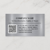 金属ブラシ仕上げ鋼製アルミニウムスタイル追加QRコード 名刺 (正面)