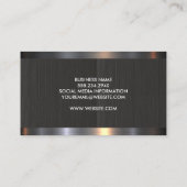 金属ブラシ付きトリム |黒いテクスチャ 名刺 (裏面)