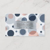 金属ブラシ付きフレーム |抽象芸術デジタル幾何学模様 名刺 (裏面)