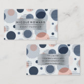 金属ブラシ付きフレーム |抽象芸術デジタル幾何学模様 名刺 (正面/裏面)
