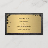 金属ブラシ加工金ゴールド |レザー縁ど 名刺 (裏面)