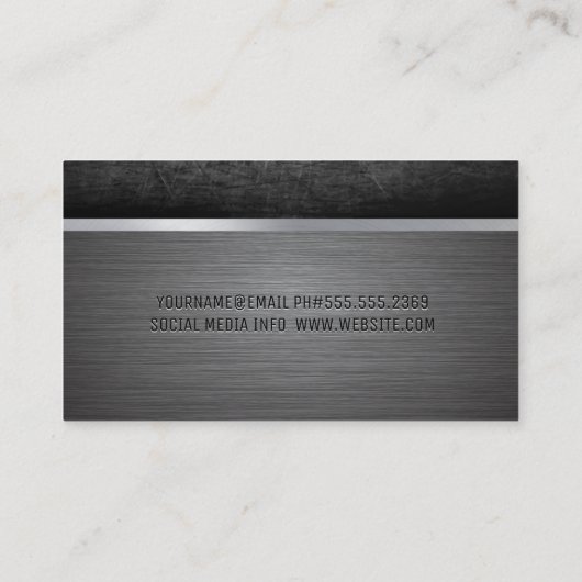 金属ブラシ |スクラッチ付き金属トリム 名刺 (裏面)