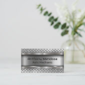 金属ブラシ |ダイヤモンド鋼プレート 名刺 (スタンド正面)