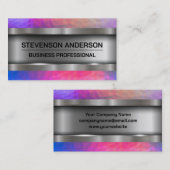 金属ブラシ |テクスチカラフルャの背景 名刺 (正面/裏面)