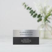 金属ブラシ | レザー 名刺 (スタンド正面)