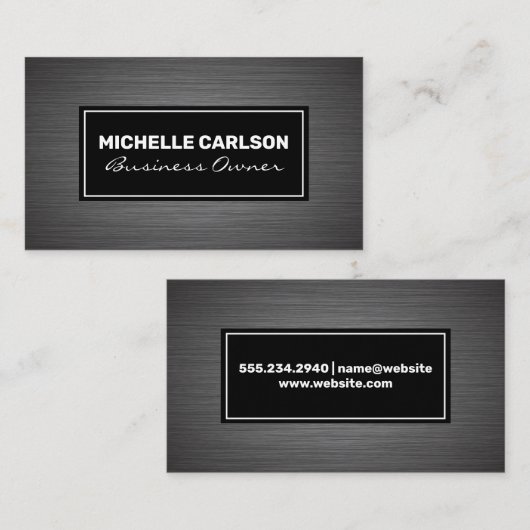 金属ブラシ 名刺 (正面/裏面)