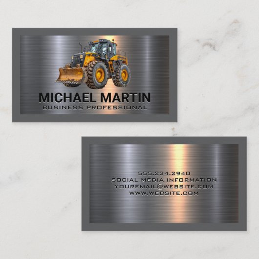 金属ブラシ | 建築車 名刺 (正面/裏面)