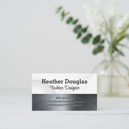 金属ブラシ |抽象芸術背景 名刺 (スタンド正面)