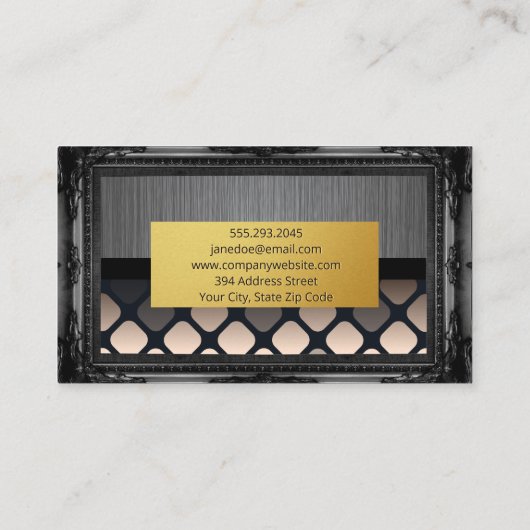 金属ブラシ |金ゴールドアンティーク縁ど 名刺 (裏面)