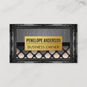 金属ブラシ |金ゴールドアンティーク縁ど 名刺 (正面)