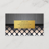 金属ブラシ |金ゴールド縁ど |幾何学的パターン 名刺 (裏面)