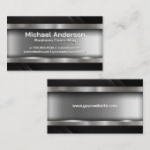 金属ブラシ |黒いトリムパネル 名刺 (正面/裏面)
