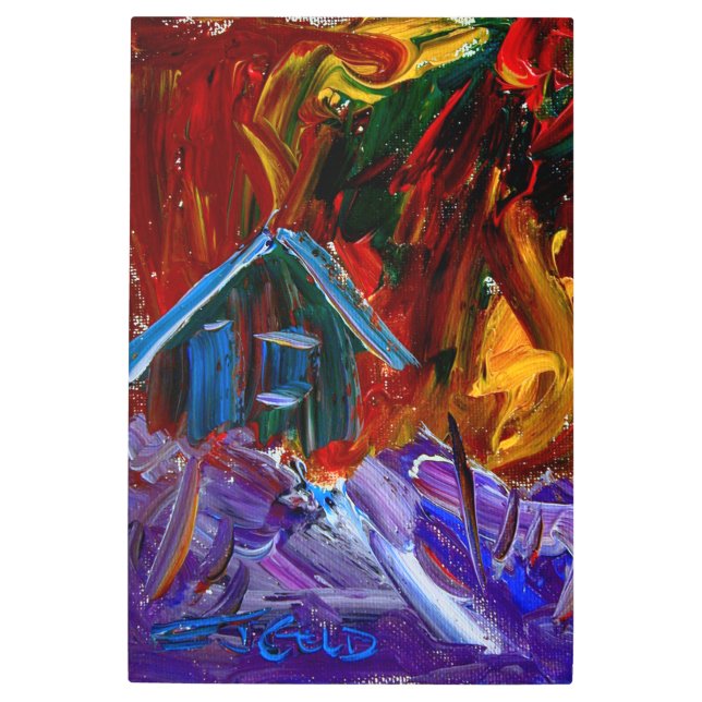 金属プリント- E.J.金ゴールド – 国の風景 メタルプリント (正面)