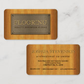 金属プレート木製フローリングの名刺 名刺 (正面/裏面)