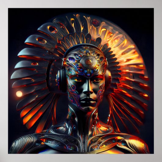 金属ヘアドレを有するエイリアン女性 ポスター (正面)