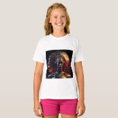 金属ヘアドレを有するエイリアン女性 Tシャツ (正面フル)