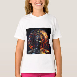 金属ヘアドレを有するエイリアン女性 Tシャツ