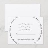 金属ヘブライユダヤ人結婚式RSVPのアイボリー 出欠カード (正面/裏面)