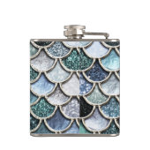 金属ホイルのグリッターのMermaidscalesの銀製のスケール フラスク (裏面)