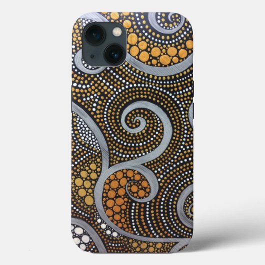 金属ボ絵を描ホの渦巻きと点 Case-Mate iPhoneケース (裏面)