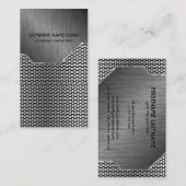 金属マッシュおよびブラシをかけられた鋼鉄名刺 名刺 (正面/裏面)