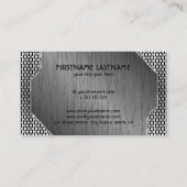 金属マッシュおよびブラシをかけられた鋼鉄名刺 名刺 (裏面)