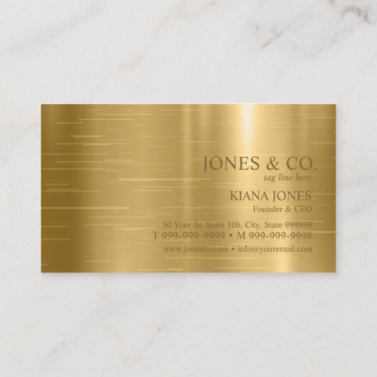 金属ミニマル光沢および箔金ゴールド標準ID791 名刺 (裏面)