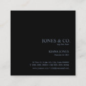 金属ミニマル製ストライプ鋼ブルーID792 スクエア名刺 (裏面)