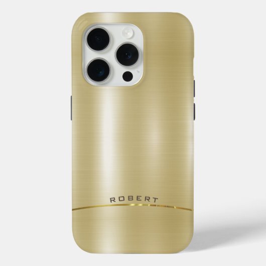 金属ミニマル金ゴールドモノグラム Case-Mate iPhoneケース (裏面)