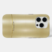 金属ミニマル金ゴールドモノグラム Case-Mate iPhoneケース (裏面 (横))