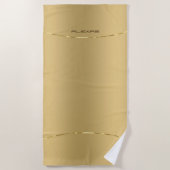 金属ミニマル金ゴールド背景 ビーチタオル (正面)