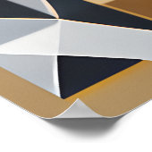 金属モザイク：きらめくジオメトリのファセット ポスター (角)