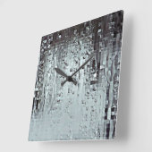 金属モダンの抽象芸術雨しぶきは個人化なります スクエア壁時計 (傾斜)