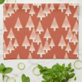 金属モダンクリスマスツリー – 銅と錆 キッチンタオル (折り畳み)