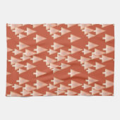 金属モダンクリスマスツリー – 銅と錆 キッチンタオル (横)