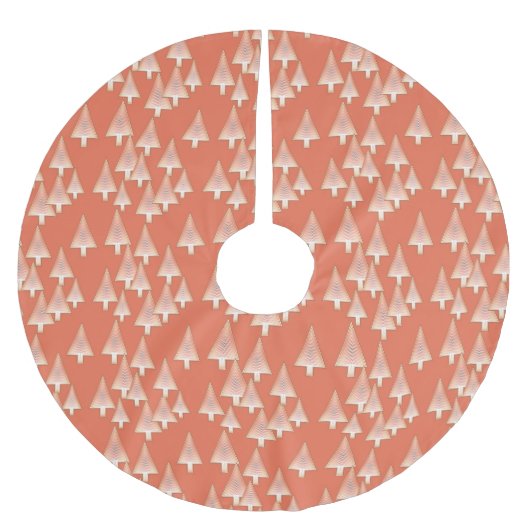 金属モダンクリスマスツリー – 銅と錆 ブラッシュドポリエステルツリースカート (正面)