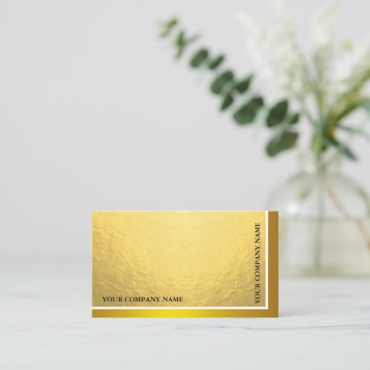 金属モダンシミニマルーンおよびフォイル金ゴールド 名刺 (スタンド正面)