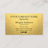 金属モダンシミニマルーンおよびフォイル金ゴールド 名刺 (裏面)