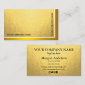 金属モダンシミニマルーンおよびフォイル金ゴールド 名刺 (正面/裏面)