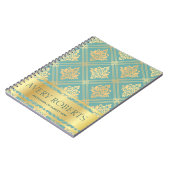 金属モダンフローラシエレガントアン金ゴールド ノートブック (左側)