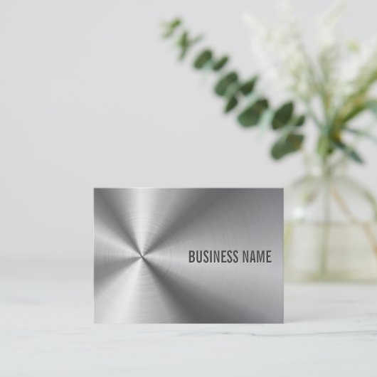金属モダンプロフェッショナルはっきりしたおよびエレガント 名刺 (スタンド正面)