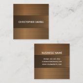 金属モダン材ミニマル スクエア名刺 (正面/裏面)