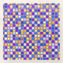 金属モダン格子ガラスコースター ガラスコースター