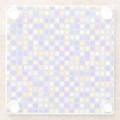 金属モダン格子ガラスコースター ガラスコースター (裏面)